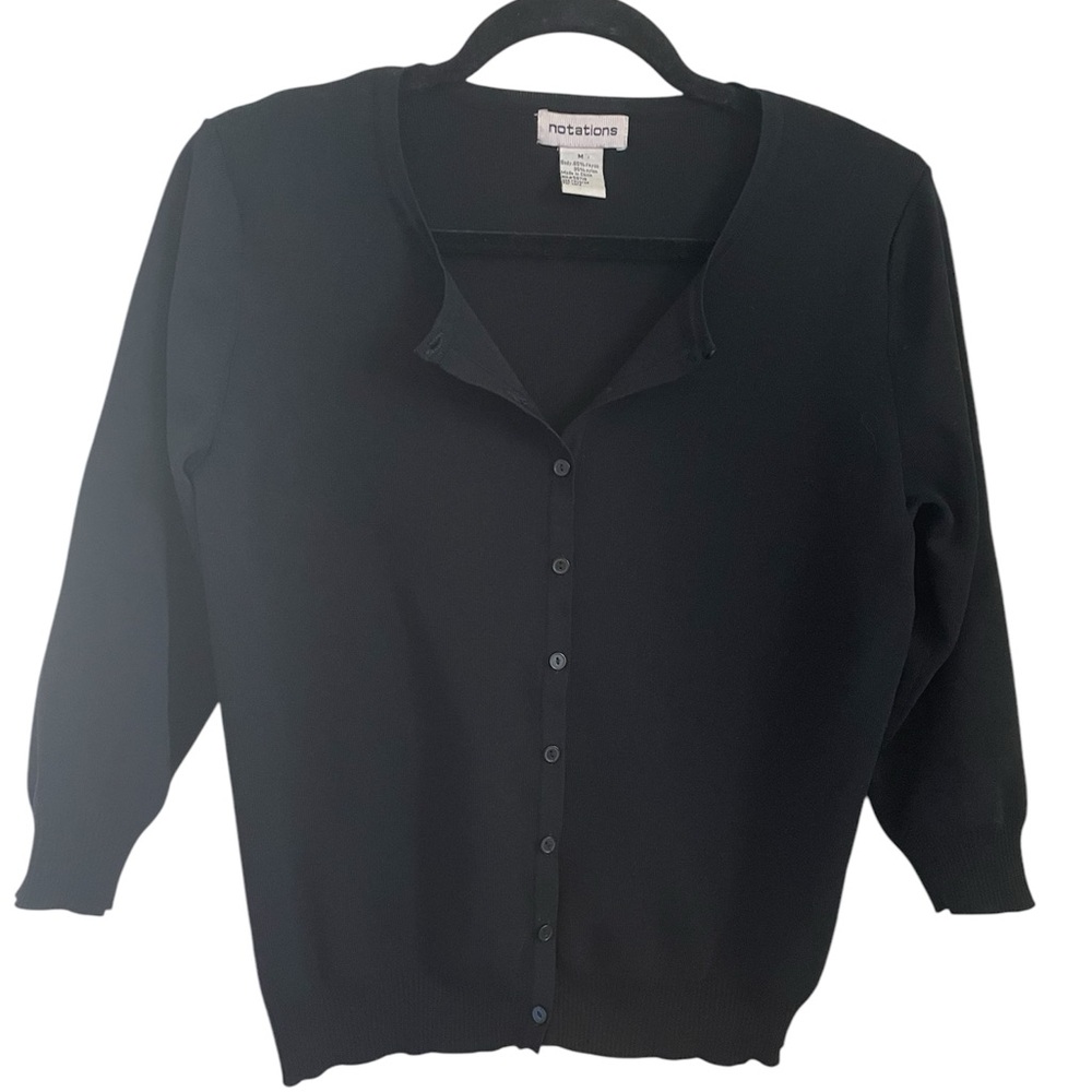 Notations Women's Black Cardigan Sweater - M